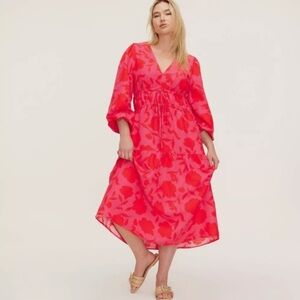 Kate Spade X Target Vibrant Pink Floral Midi Dress